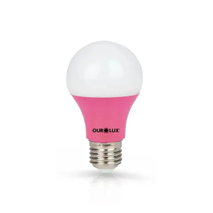 Lâmpada Super Led 7W Luz Rosa Colors Bivolt E27 Ourolux