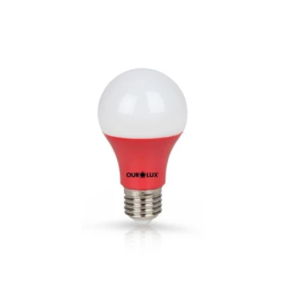 Lâmpada Super Led 7W Luz Vermelho Colors Bivolt E27 Ourolux