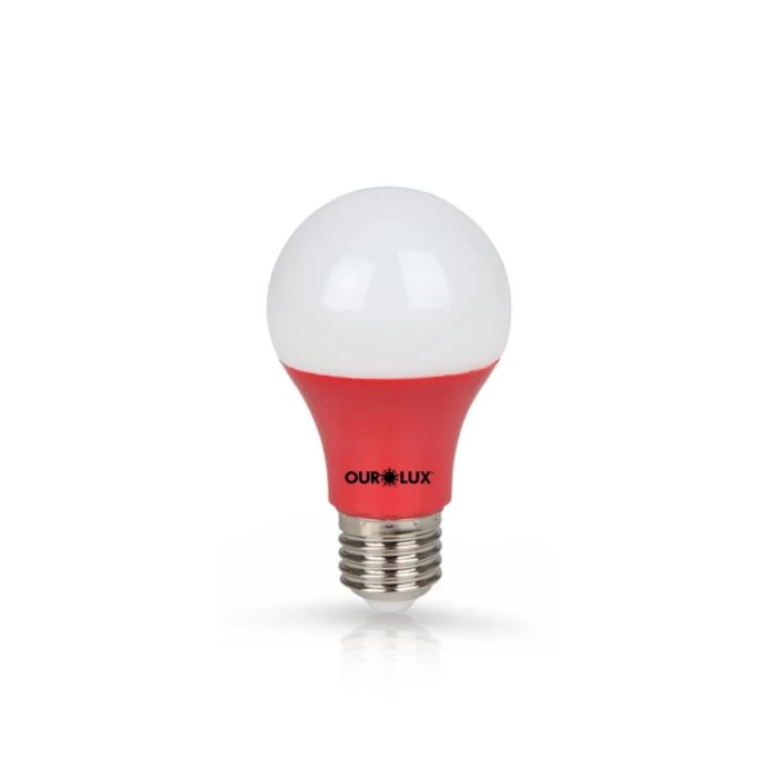Lâmpada Super Led 7W Luz Vermelho Colors Bivolt E27 Ourolux