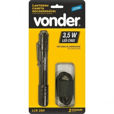 Lanterna Recarregável Caneta Cree Lcr350 Vonder Novo