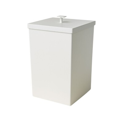 Lixeira Quadrada Aço Inox 7.8L Branca 1950 Rodinox