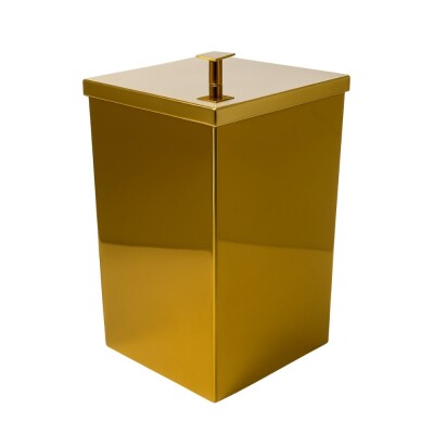 Lixeira Quadrada Aco Inox 7.8L Dourado Fosco 1913 Rodinox