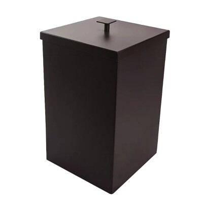 Lixeira Quadrada Aco Inox 7.8l Preta 1788