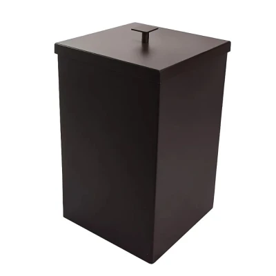 Lixeira Quadrada Aco Inox 7.8l Preta 1788