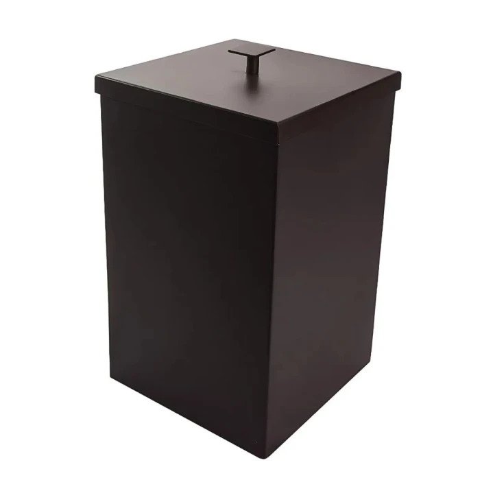 Lixeira Quadrada Aco Inox 7.8l Preta 1788