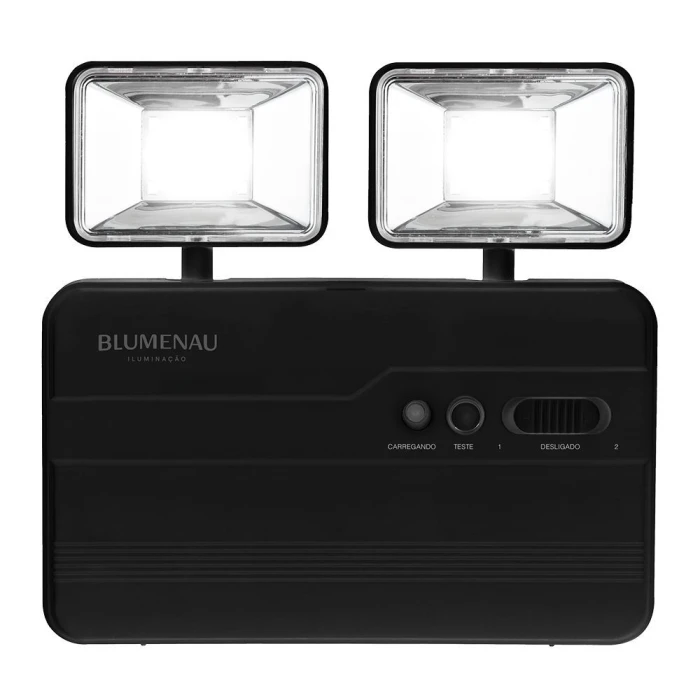 Luminária Emergência Led 5W 6500K Preto Blumenau Iluminação