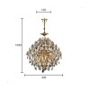 Lustre Cristal K9 8x E14 Pendente/Sobrepor Dourado Nitrolux