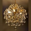 Lustre Cristal K9 8x E14 Pendente/Sobrepor Dourado Nitrolux