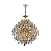 Lustre Cristal K9 8x E14 Pendente/Sobrepor Dourado Nitrolux