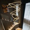 Lustre Pendente Led Anéis 160W 3500K Dourado Lp-802 Nitrolux