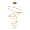 Lustre Pendente Led Anéis 160W 3500K Dourado Lp-802 Nitrolux