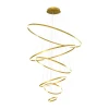 Lustre Pendente Led Anéis 160W 3500K Dourado Lp-802 Nitrolux