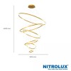 Lustre Pendente Led Anéis 160W 3500K Dourado Lp-802 Nitrolux