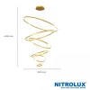 Lustre Pendente Led Anéis 160W 3500K Dourado Lp-802 Nitrolux