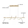 Lustre Pendente Moderno 45W 3 Tons De Luz 110/220V Dourado