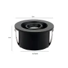 Mini Spot De Led Ollo Redondo 3W 3000K Cor Preto Nordecor