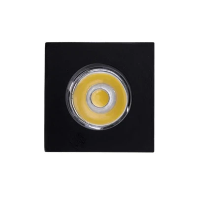 Mini Spot Led Preto Quadrado 1w 3000k Embutir Nordecor