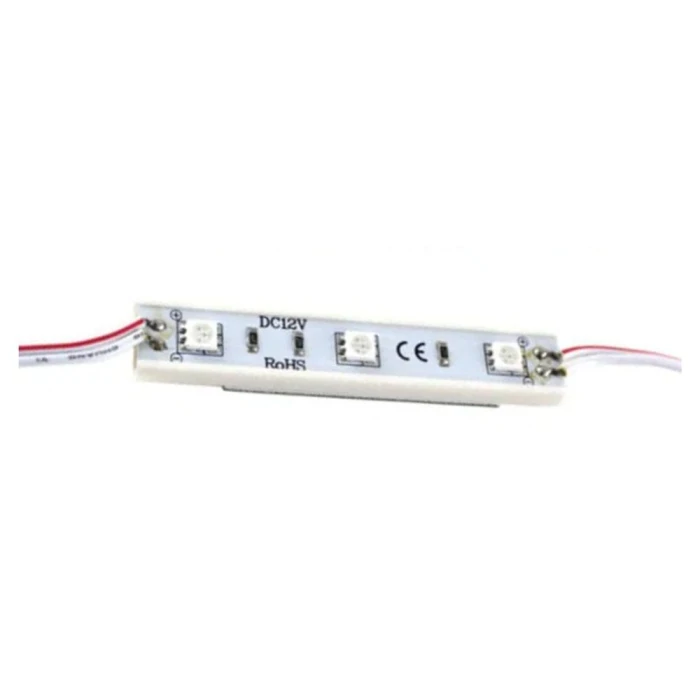 Módulo Com 3 Leds 12V 10A Luz Azul Ip20 5050 Chipsce Módulo Com 3 Leds 12V 10A Luz Azul Ip20 5050 Chipsce