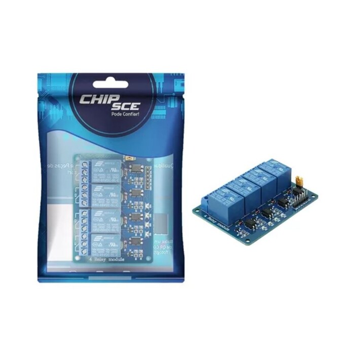 Módulo Rele - 4 Vias Chipsce Novo