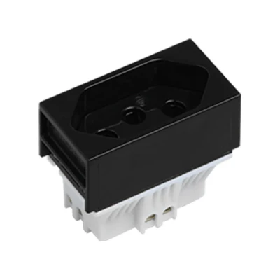 Módulo Tomada 10A 250V Slim Preto Ilumi 811404