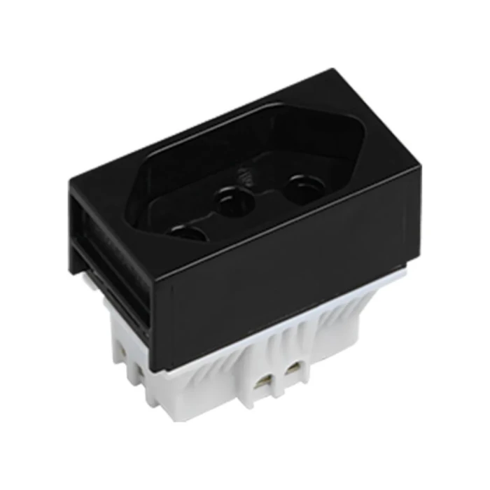 Módulo Tomada 10A 250V Slim Preto Ilumi 811404
