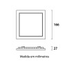 Painel Embutir Recuado Quadrado 15W 6500K Blumenau Bivolt