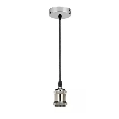 Pendente Ajustável Com Cabo Cinza Vintage 1xE27 1 Metro