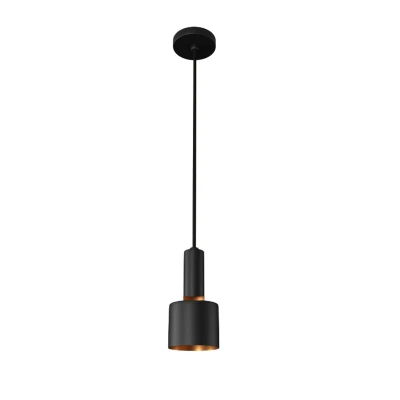 Pendente Attena Roma Cilindro 1xE27 15W Preto e Cobre Usado