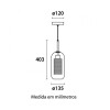 Pendente Bronx Cilindrico Para 1XE27 Dourado 89081130