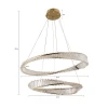 Pendente Cristal Lezie 60+80Cm 97W 3000K Ouro Nordecor