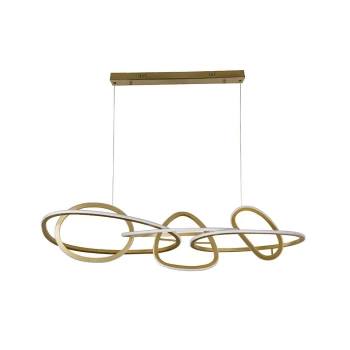 Pendente De Led Jeda 83W 3000K Cor Ouro Champagne Nordecor