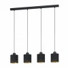 Pendente Eglo Esteperra E27 4X28W Bivolt Preto E Dourado