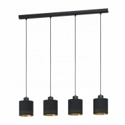 Pendente Eglo Esteperra E27 4X28W Bivolt Preto E Dourado Pendente Eglo Esteperra E27 4X28W Bivolt Preto E Dourado