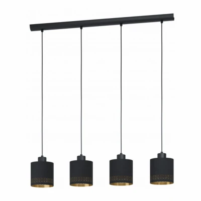 Pendente Eglo Esteperra E27 4X28W Bivolt Preto E Dourado