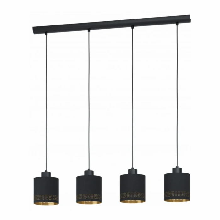 Pendente Eglo Esteperra E27 4X28W Bivolt Preto E Dourado
