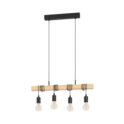 Pendente Eglo Townshnend Bivolt E27 Preto 4X60W G-Light