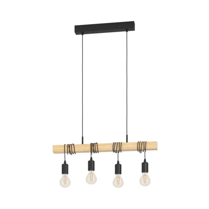 Pendente Eglo Townshnend Bivolt E27 Preto 4X60W G-Light