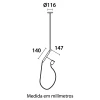Pendente Flex Preto c/ Cabo 1,6M 1x E27 60W Bivolt
