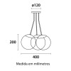 Pendente Globb Dourado 3 Globos Vidro Leitoso E27 60W Bivolt