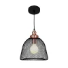 Pendente Gradeado Cage 150CM Cabo Preto e Rose Skylight