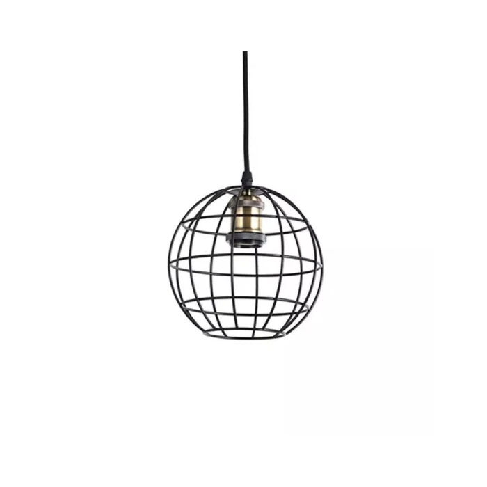Pendente Gradeado Cor Preto 1 Lâmpada E27 D11164 MBDecor