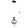 Pendente Gradeado Preto Para Uma Lâmpada E27 MBDecor Novo