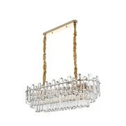 Pendente Koine Cristal 12x E14 Cor Ouro Brilho 2910 Nordecor Pendente Koine Cristal 12x E14 Cor Ouro Brilho 2910 Nordecor