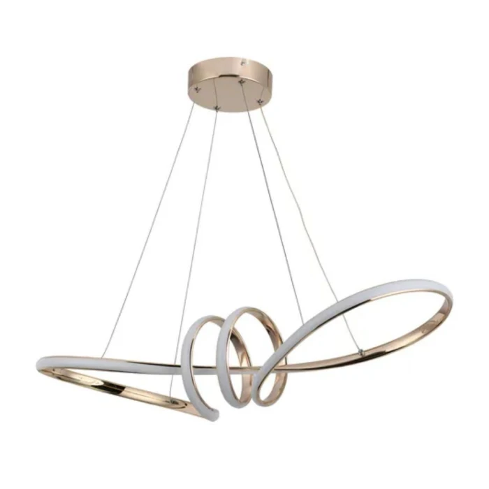 Pendente Led 45W 3 Tons De Luz Moderno Dourado Nitrolux