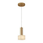 Pendente Led Dufi Para 1XG9 Cor Ouro Champagne De Mármore