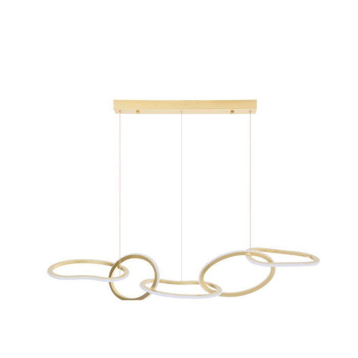 Pendente Led Elo Long 67W 3 Tons De Luz Dourado G-Light