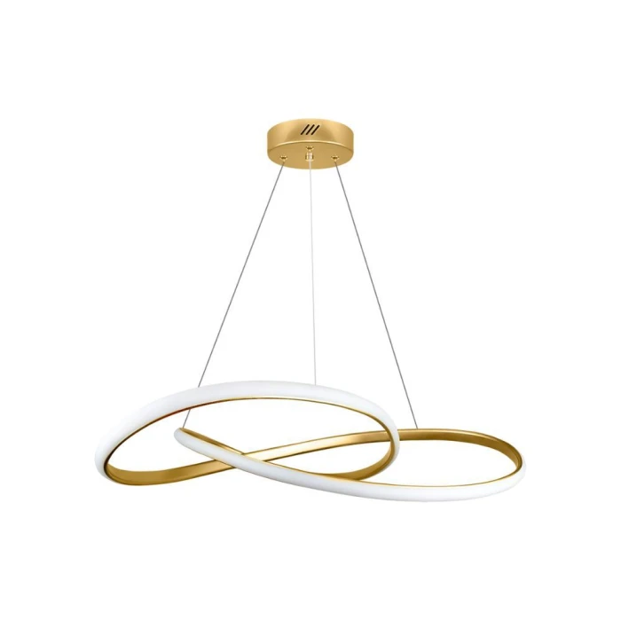 Pendente Led Laço 36W 3000K Cor Dourado Bivolt Blumenau