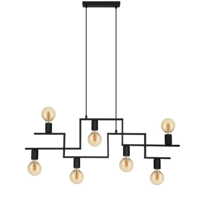 Pendente Candeeiro Fembard Preto 7X E27 Eglo Bivolt