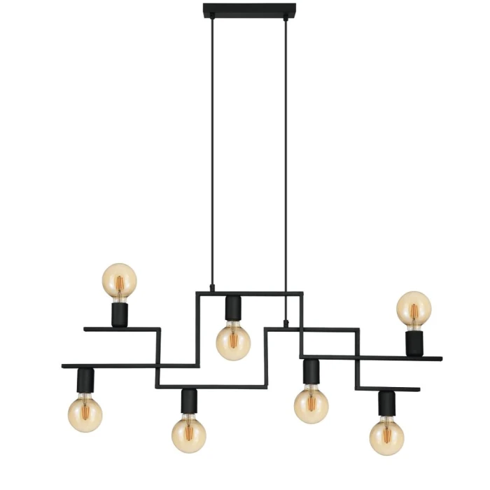 Pendente Candeeiro Fembard Preto 7X E27 Eglo Bivolt