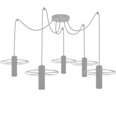 Pendente Moderno vintage Trevo Aranha Branco 5x 60W Bivolt